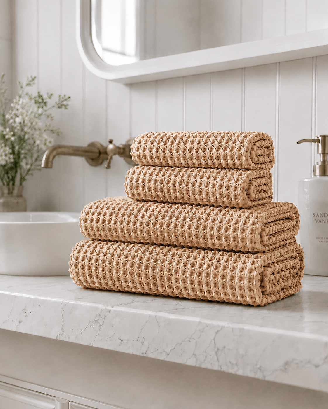 Bathroom Bundle - Light Rust Waffle