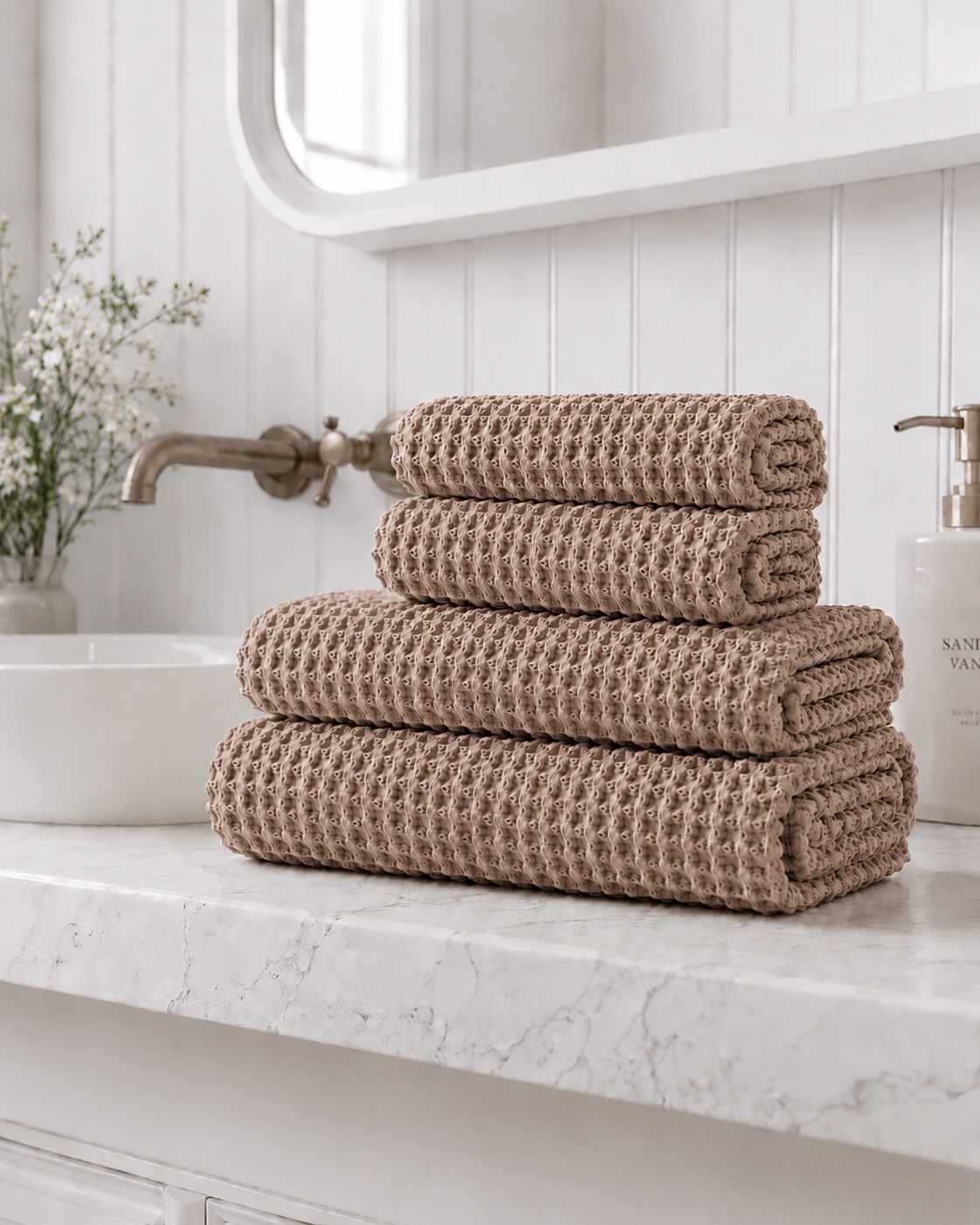 Bathroom Bundle - Milk Chocolate Bamboo Waffle