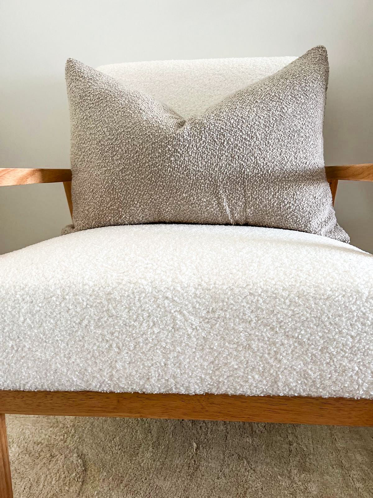 Boucle Lumbar Cushion Cover - Beige 30% OFF DISCOUNTED