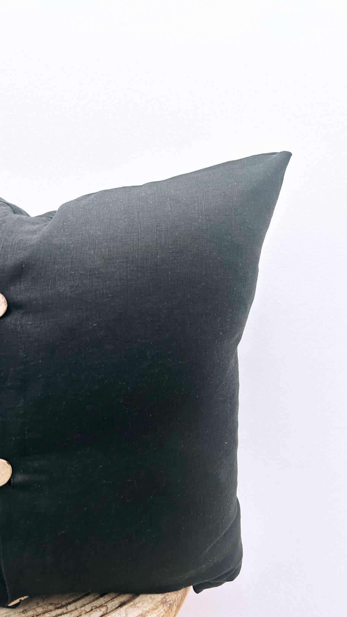 Pure Linen Cushion Cover - Black DISCOUNTED 30% OFF