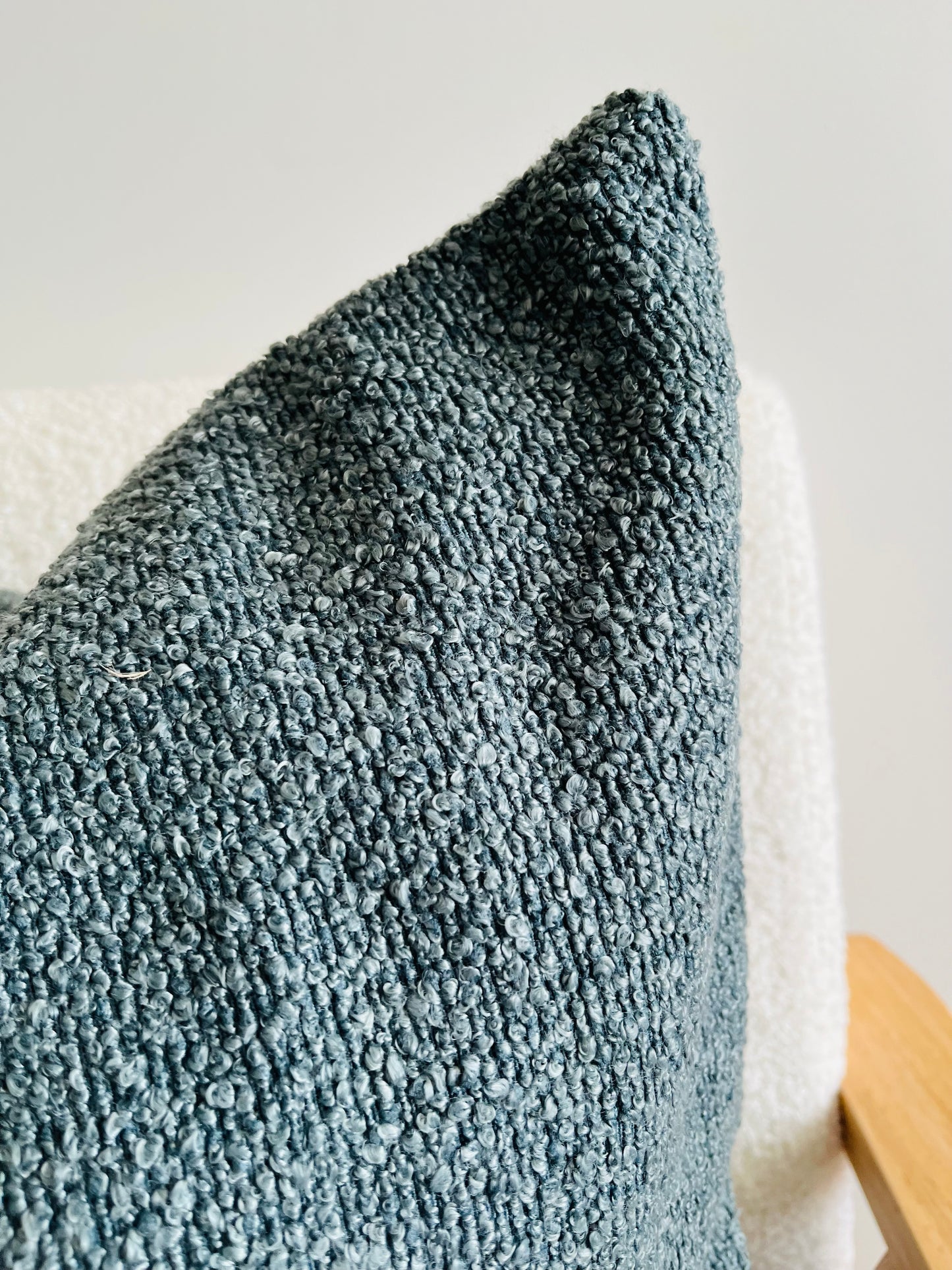 Boucle Lumbar Cushion Cover - Blue 30% OFF DISCOUNTED