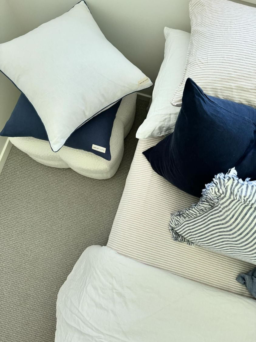 Pure Linen Cushion Cover - Dark Blue - 20% OFF WHILE STOCKS LAST