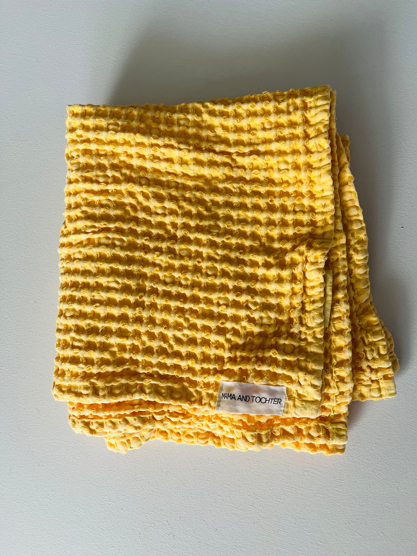 100% Organic Cotton Rustic Waffle Tea Towel Extra Large - Buttercup