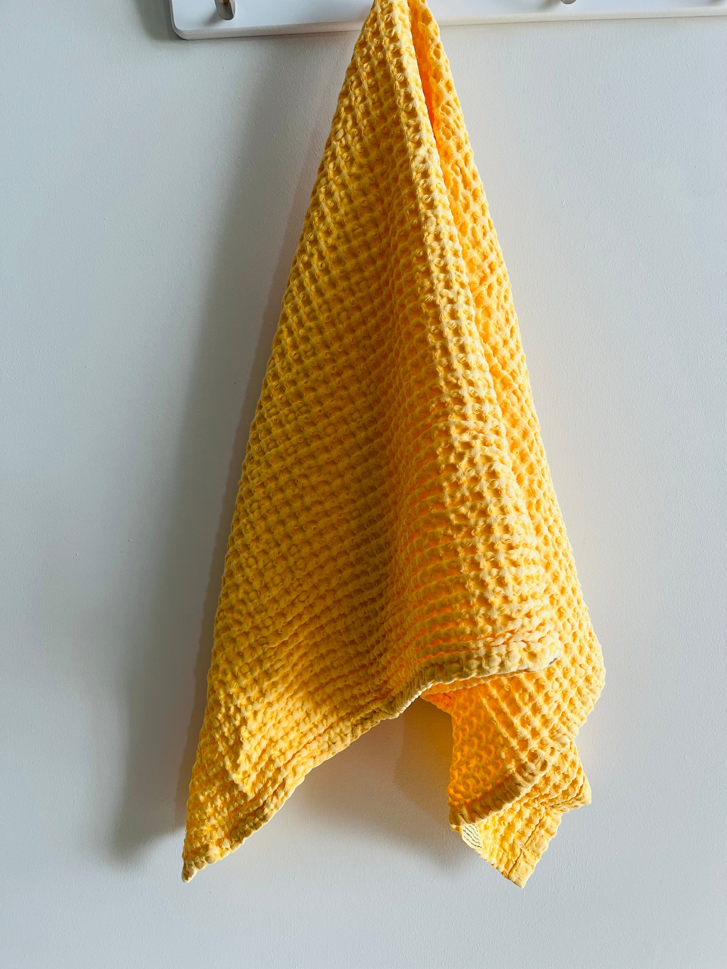 100% Organic Cotton Rustic Waffle Tea Towel Extra Large - Buttercup
