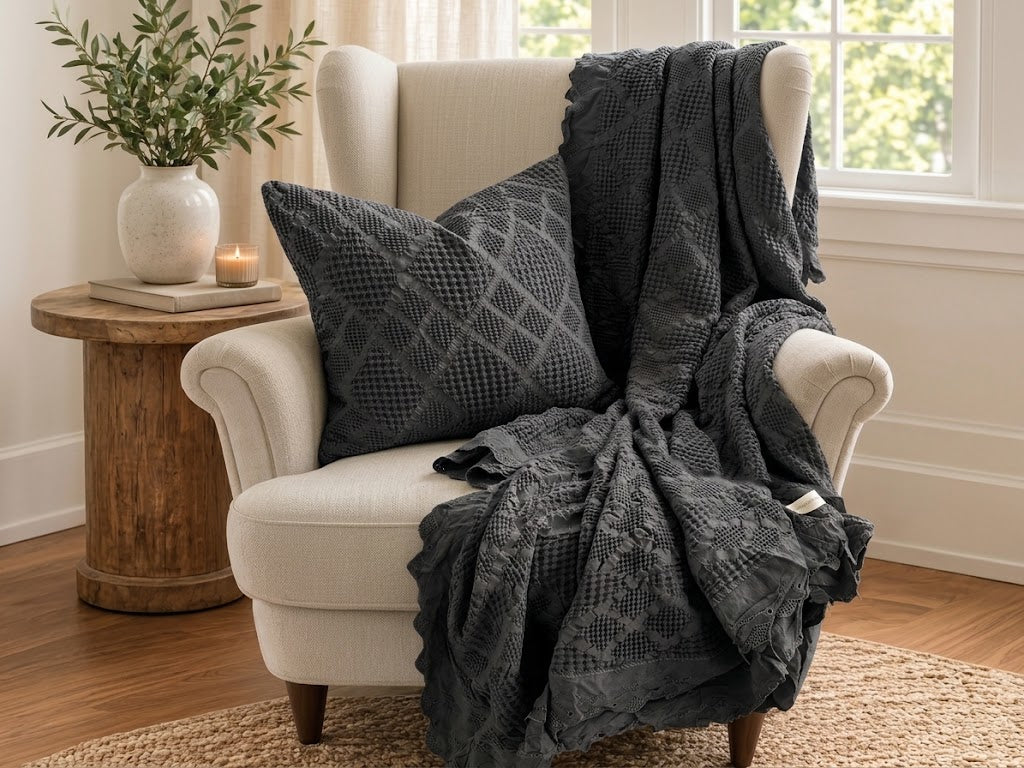 Textured Waffle Bundle - Charcoal