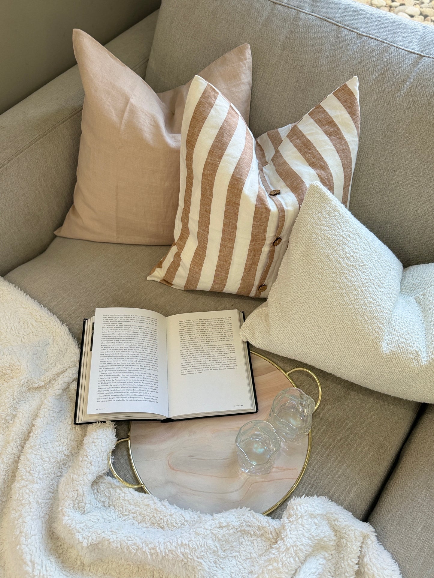 Boucle Lumbar Cushion Cover - Cream 30% OFF DISCOUNTED