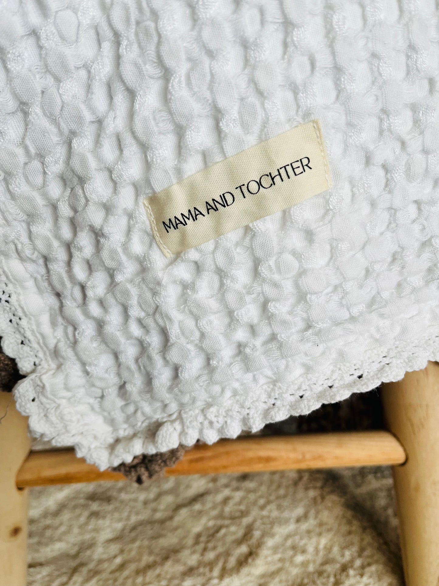 Organic Cotton Bamboo Waffle Throw Blanket - White- King Size