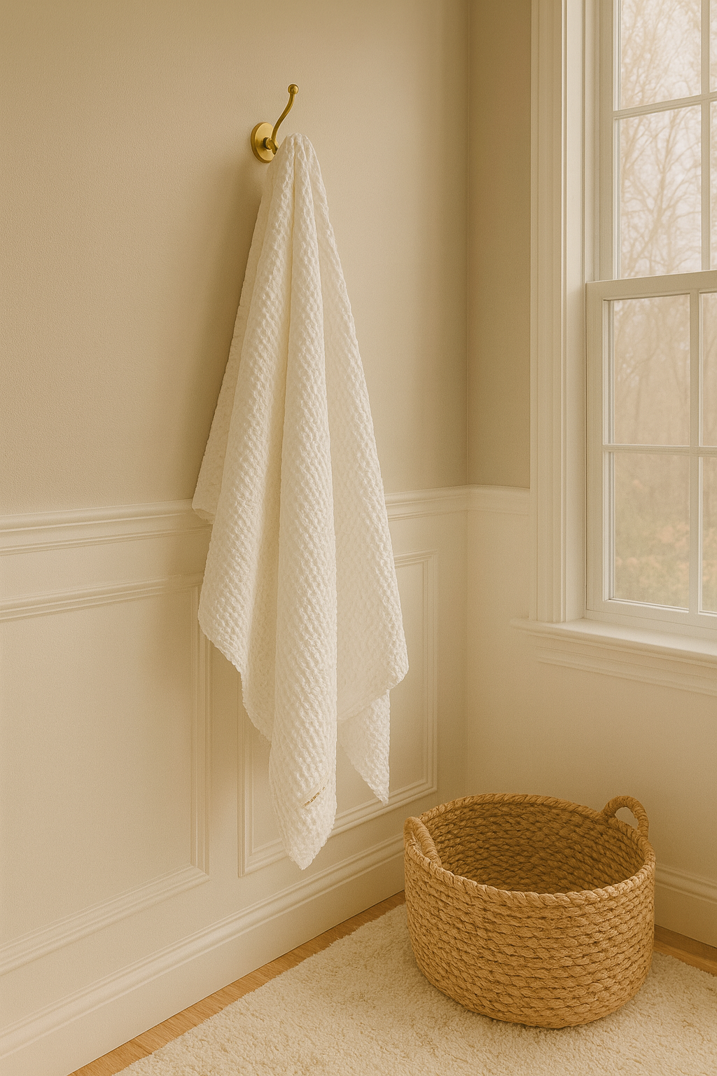 Organic Cotton Bamboo Waffle Throw Blanket - White- King Size