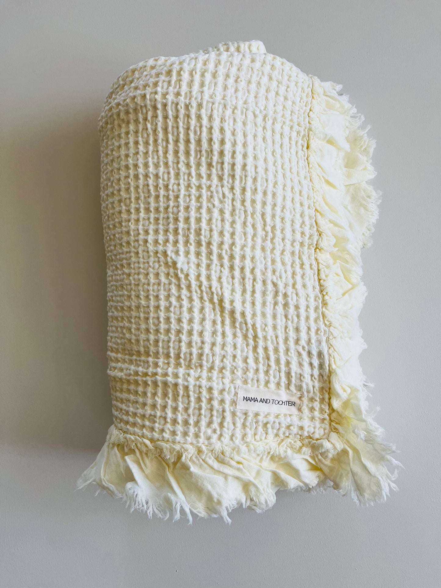 Organic Cotton Rustic Waffle Throw Blanket - Cream - 20%OFF