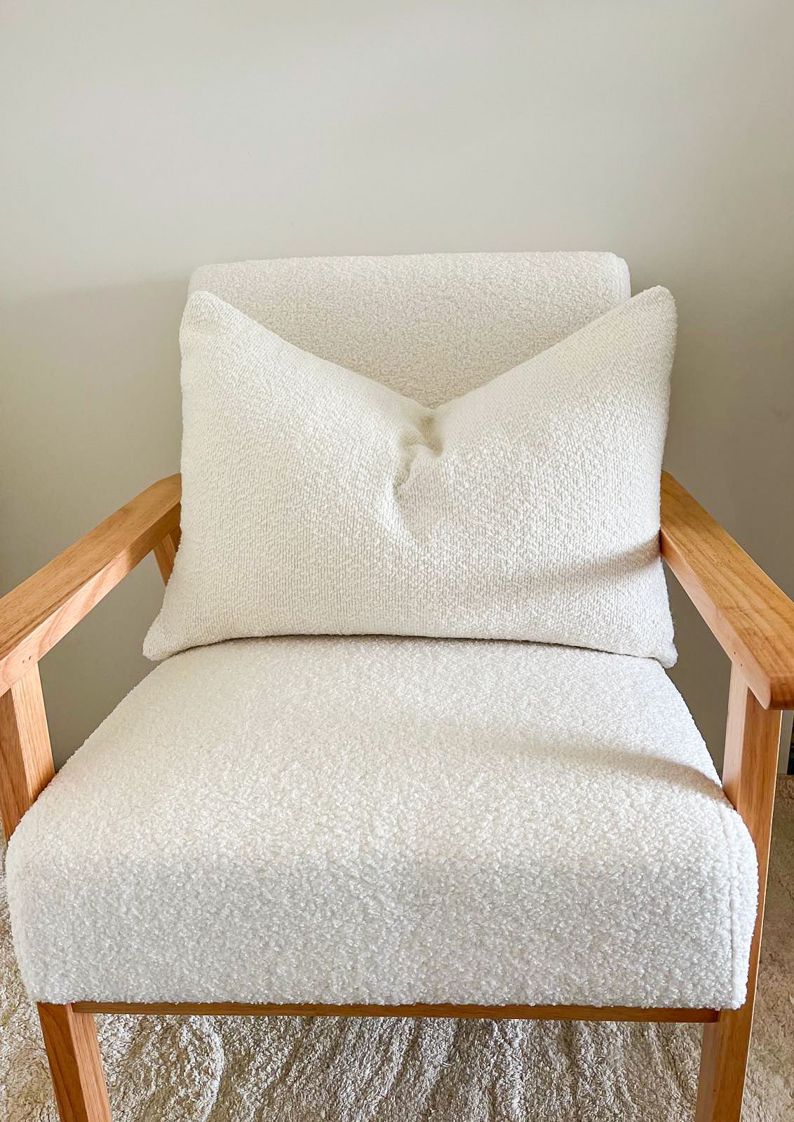 Boucle Lumbar Cushion Cover - Cream 30% OFF DISCOUNTED