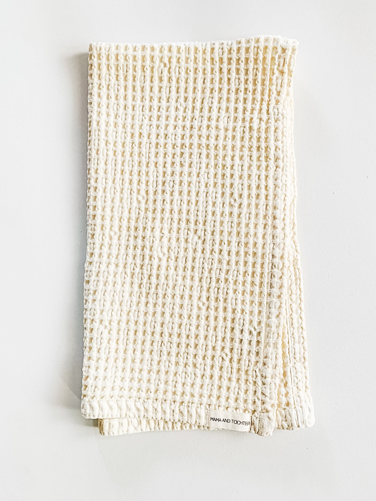 100% Organic Cotton Rustic Waffle Tea Towel Extra Large - Cream
