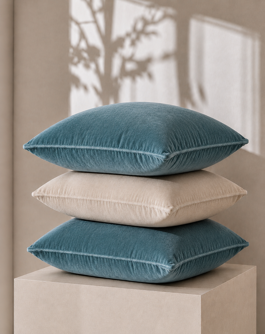 Luxurious Organic Cotton Velvet Cushion Cover - Petrol