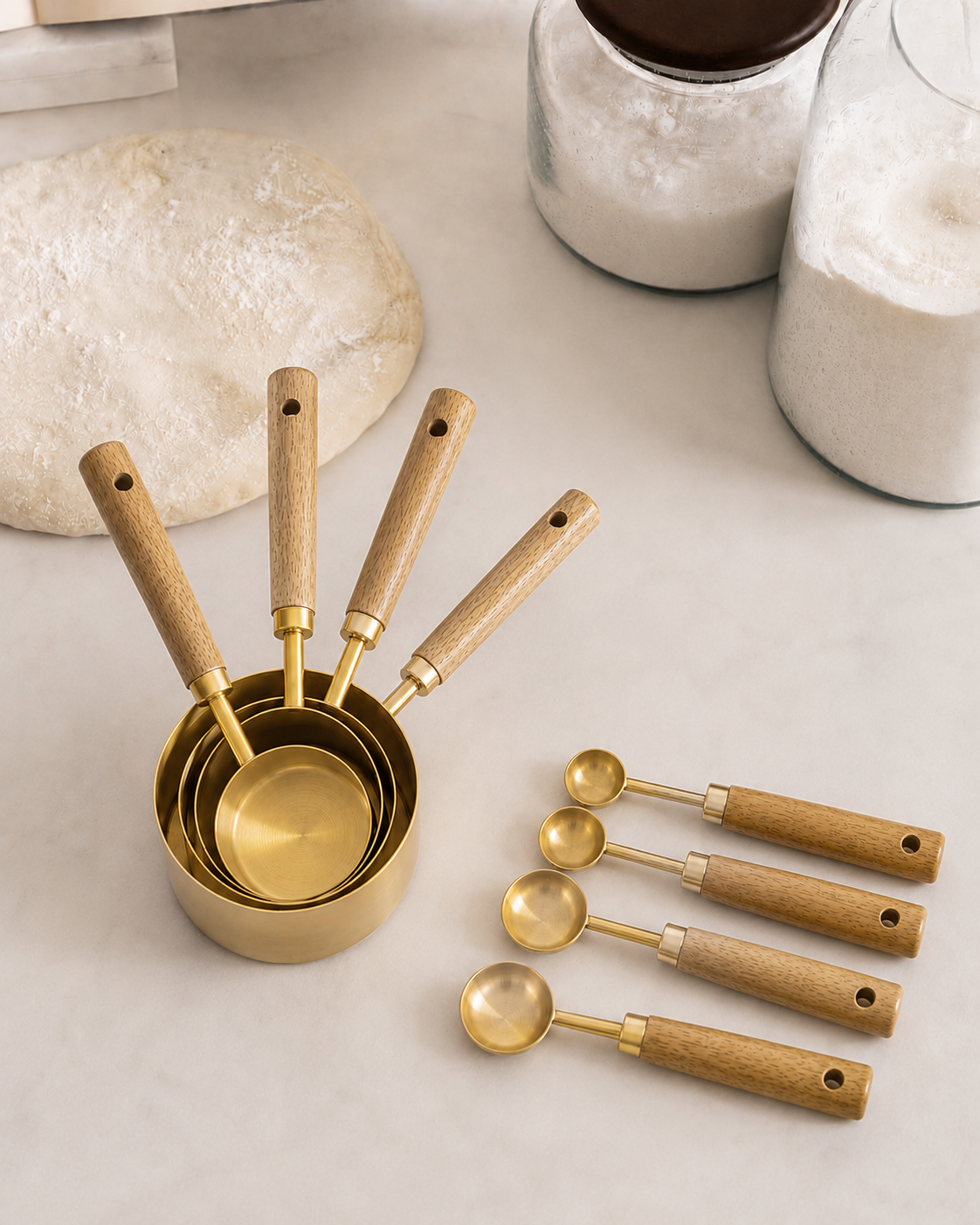 Gold Measuring Cup & Spoon Set