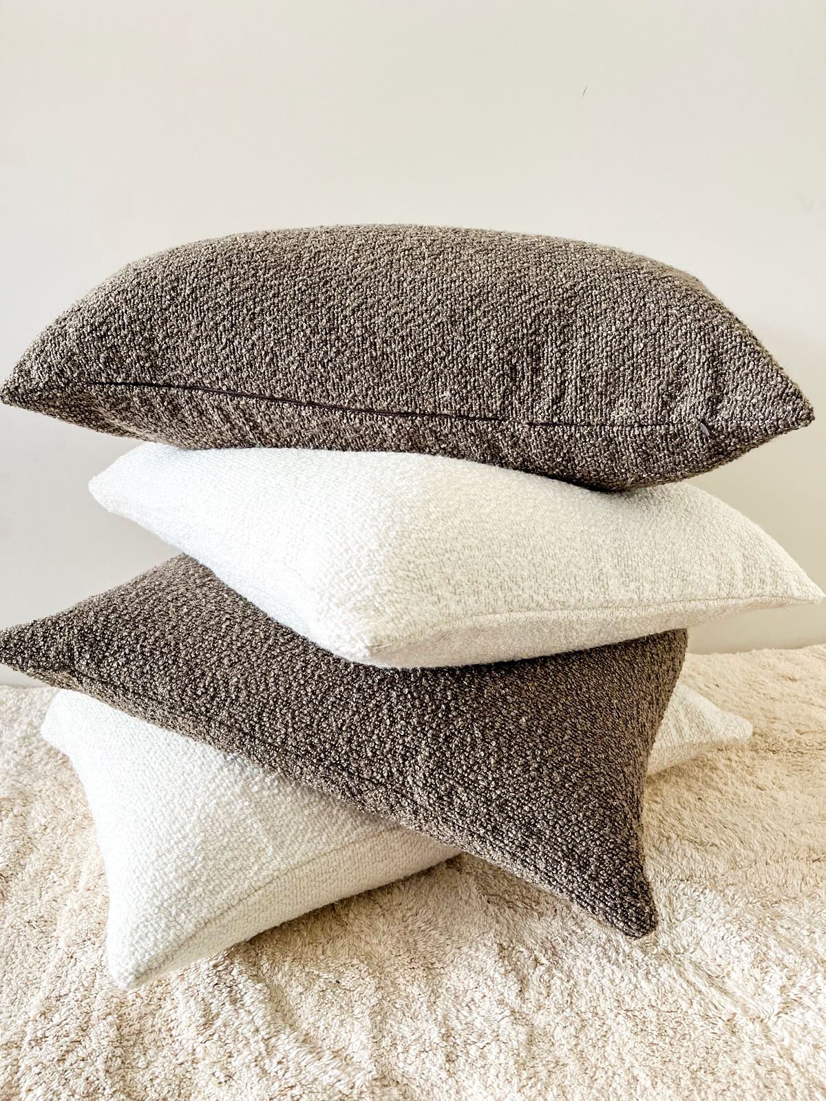 Boucle Lumbar Cushion Cover - Khaki 30% OFF DISCOUNTED