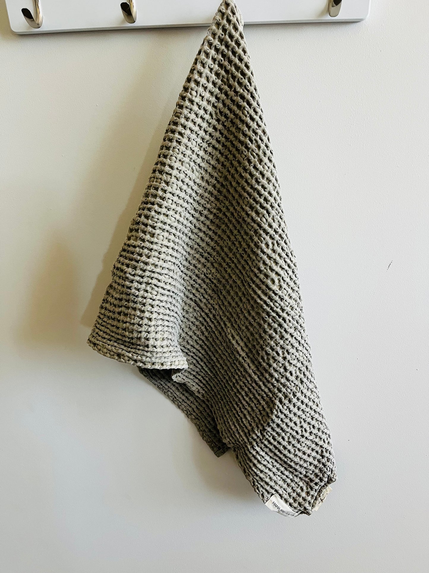 100% Organic Cotton Rustic Waffle Tea Towel Extra Large - Khaki