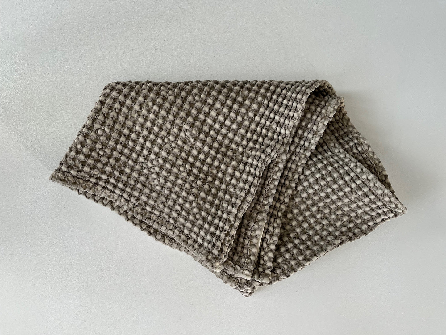 100% Organic Cotton Rustic Waffle Hand Towel - Khaki