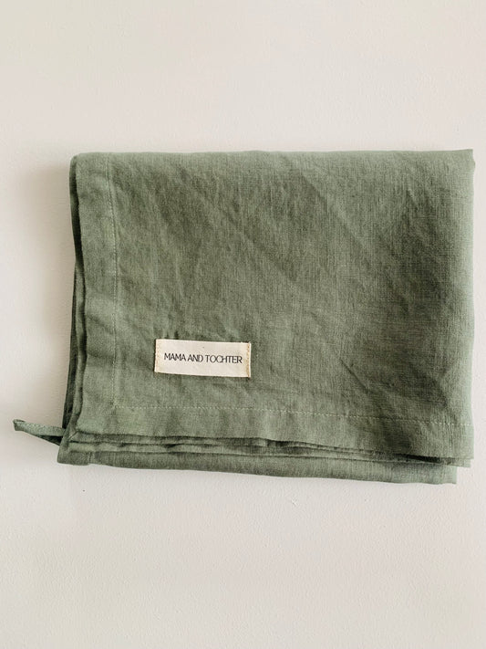 Pure French Linen Tea Towel - Khaki