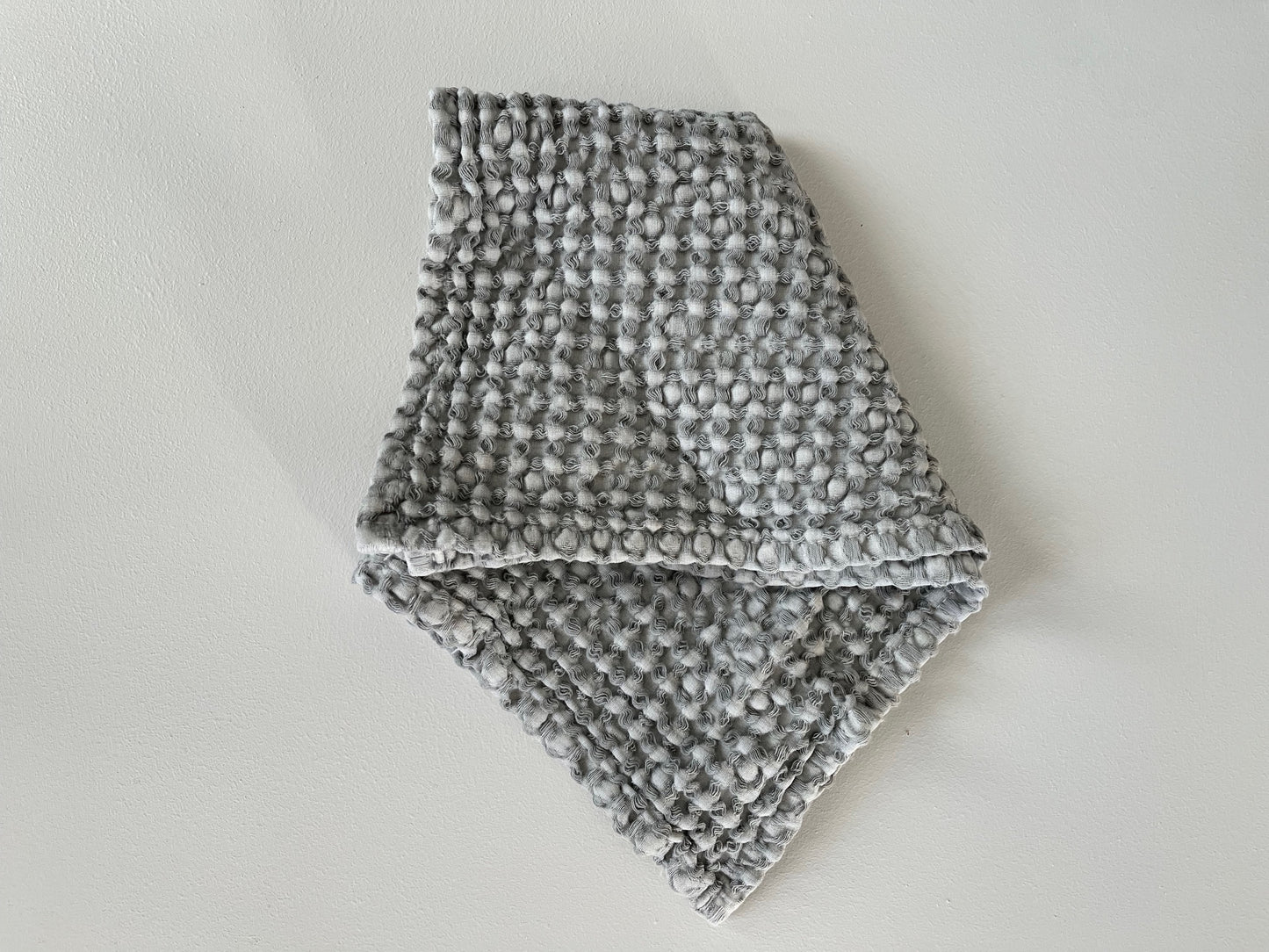 100% Organic Cotton Rustic Waffle Face Cloth - Light Grey