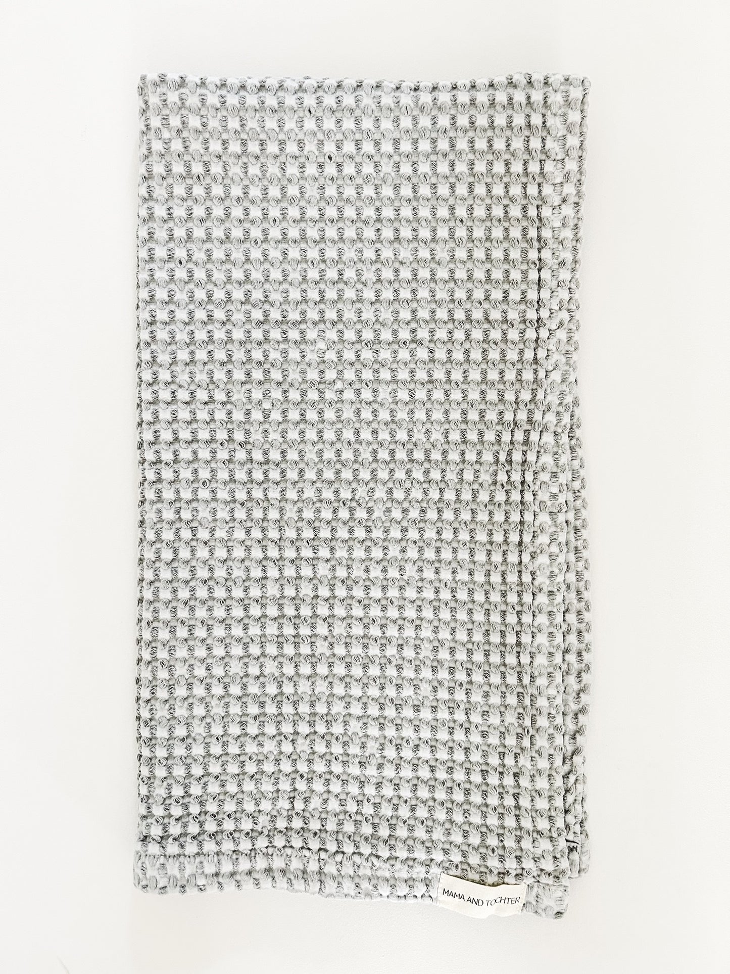 100% Organic Cotton Rustic Waffle Tea Towel Extra Large - Light Grey
