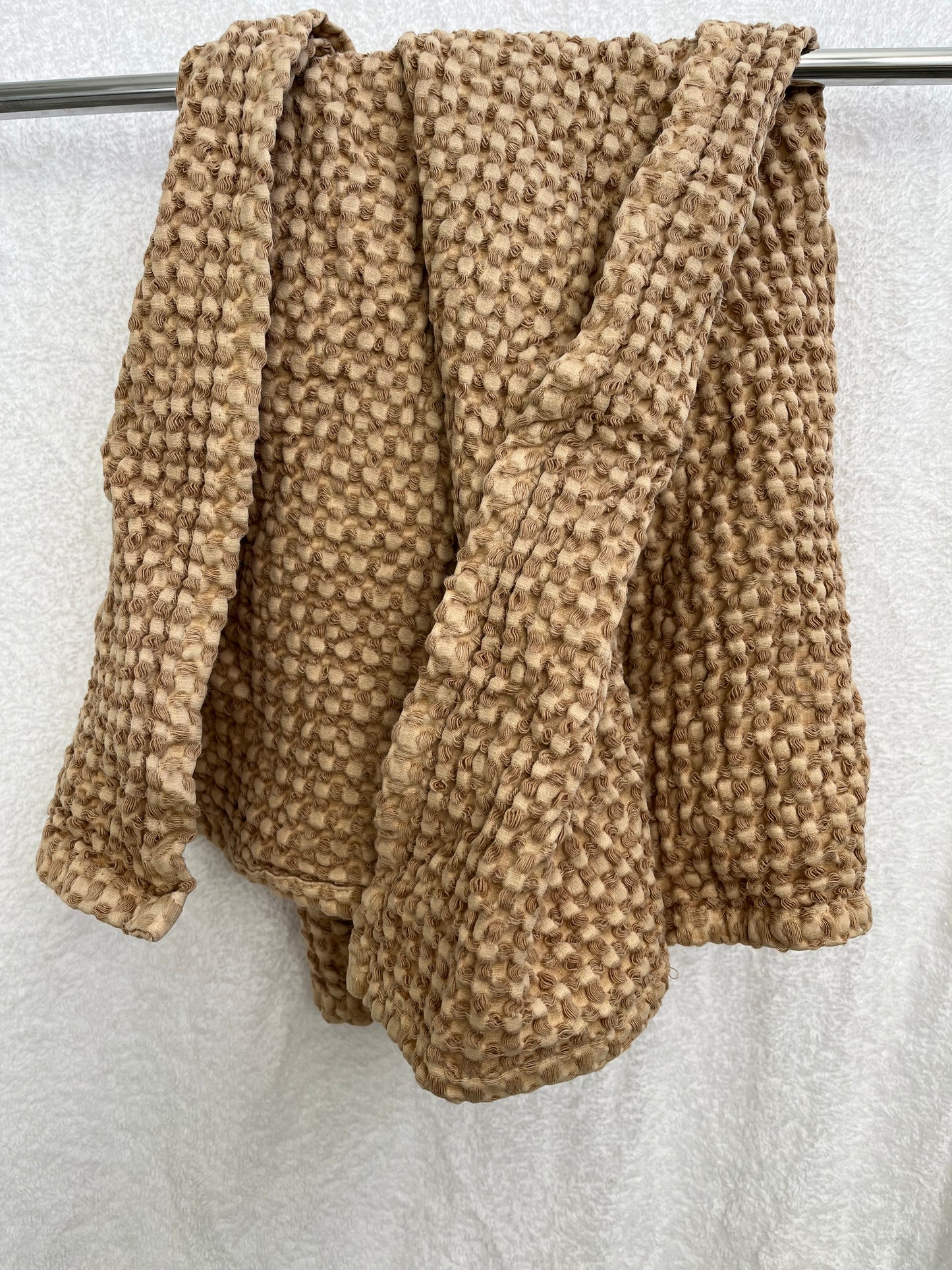 100% Organic Cotton Rustic Waffle Standard Tea Towle - Hand Towel - Light Rust