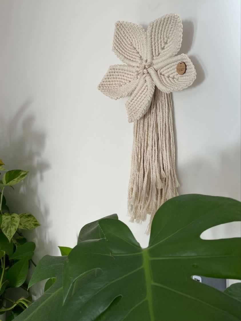 Macrame Flower Wall Hanging - Handmade