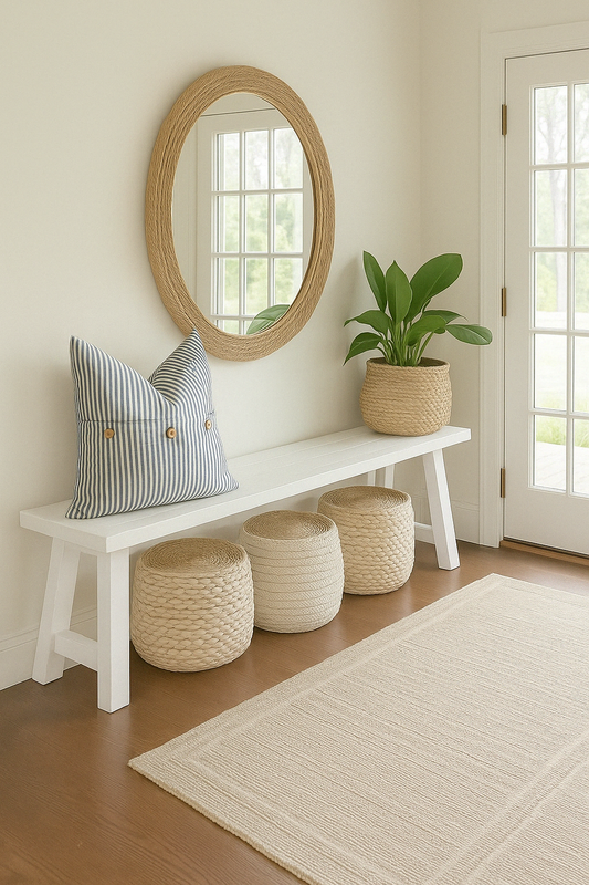 Pure French Linen Cushion Cover - Marine Stripes