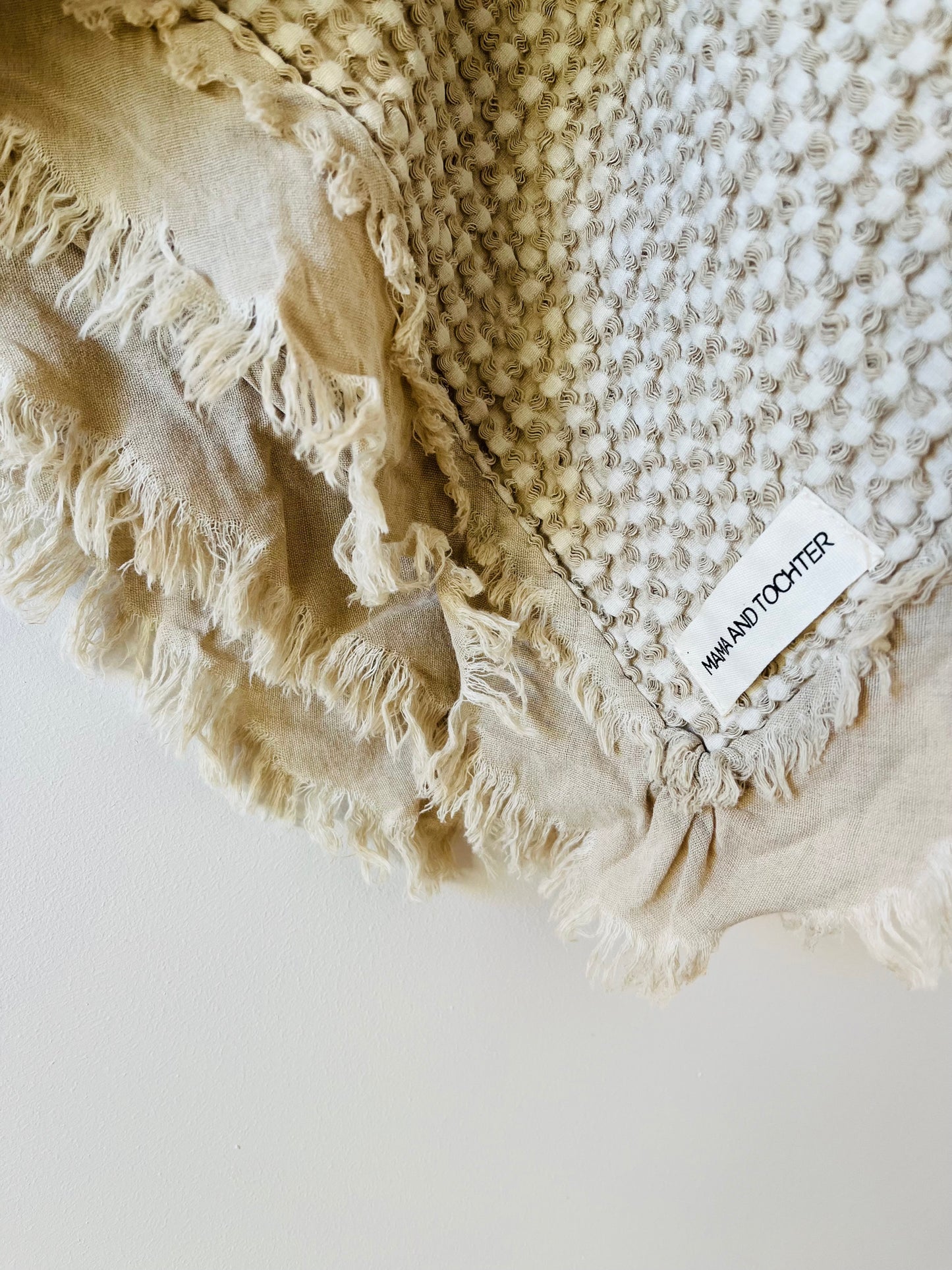 Organic Cotton Rustic Waffle Throw Blanket - Natural