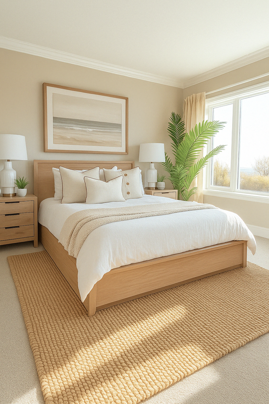 Pure French Linen Cushion Cover with Piped Edge - Natural with Coffee Piping