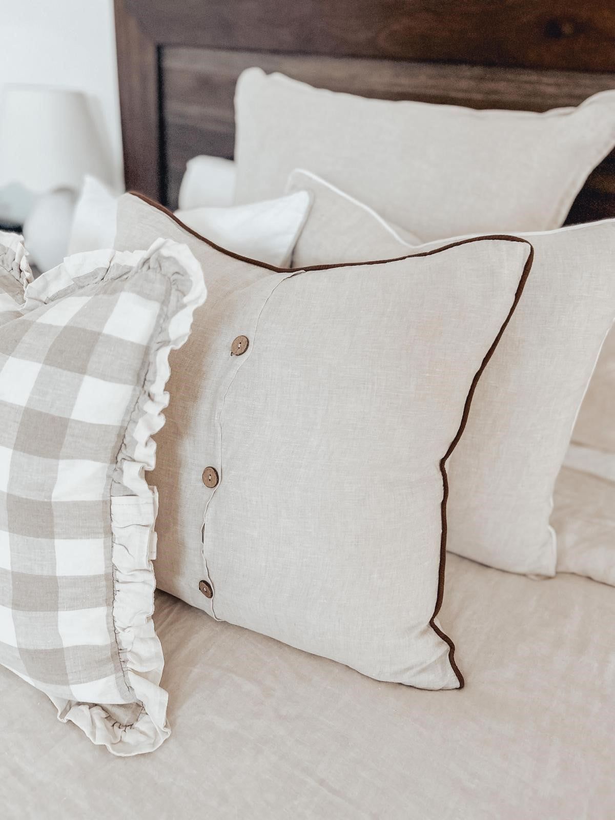 Pure French Linen Euro Cushion Cover - Natural