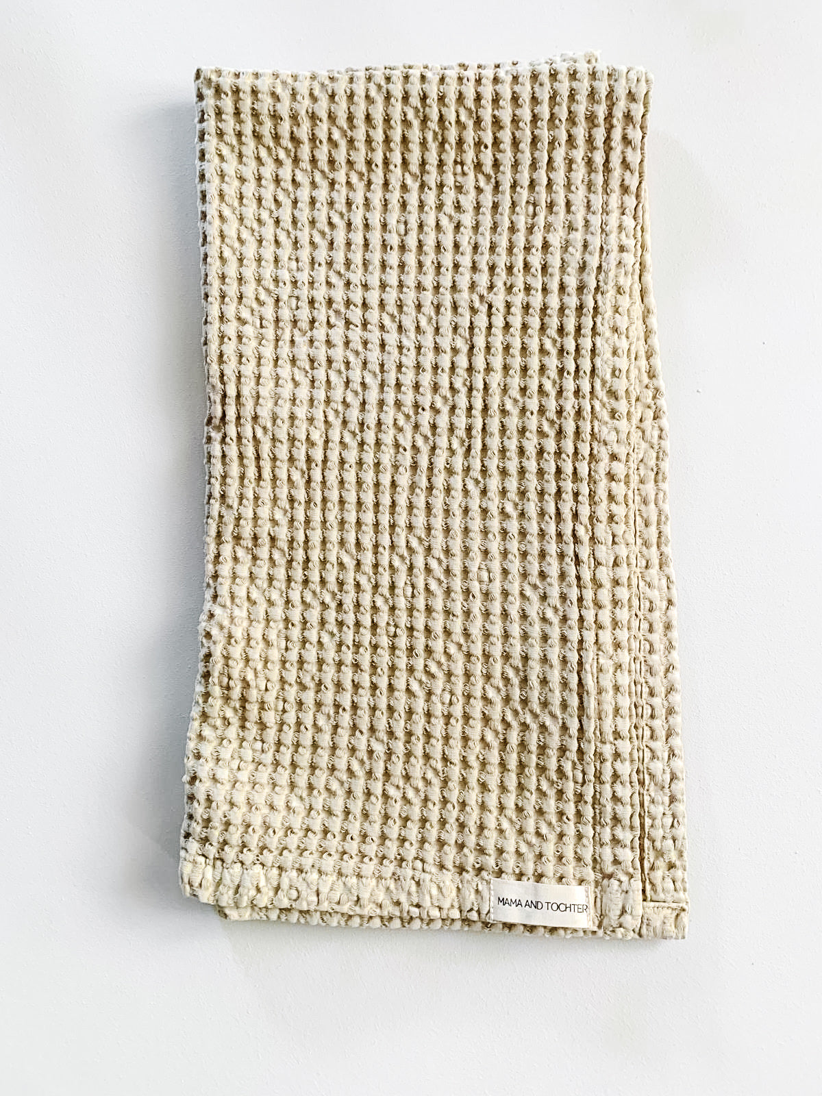 100% Organic Cotton Rustic Waffle Tea Towel Extra Large - Natural