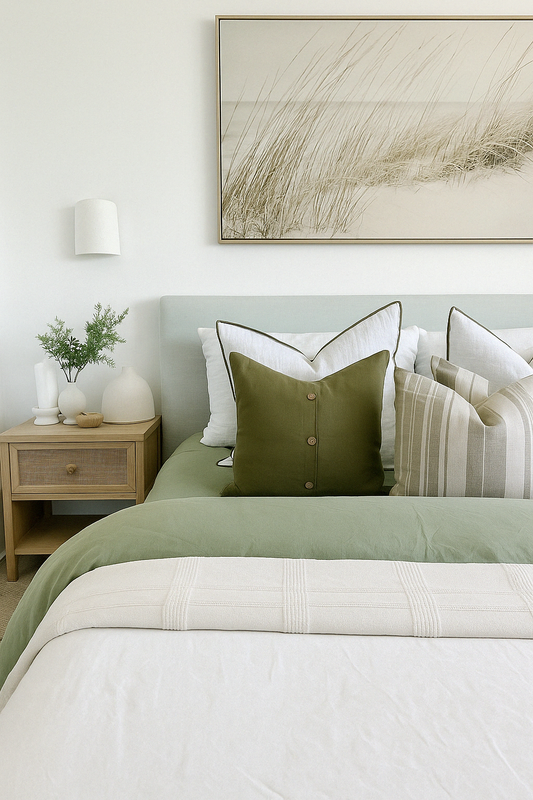 Pure Linen Cushion Cover - Olive