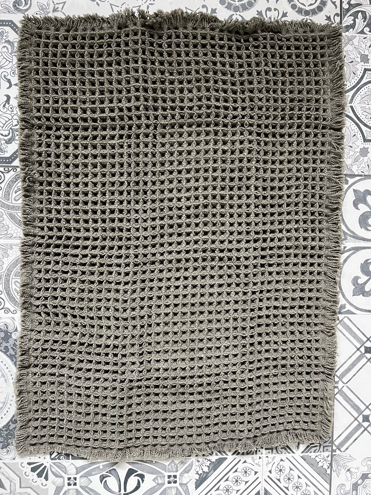 Microfiber Waffle Non slip Bath Mat - Deep Olive