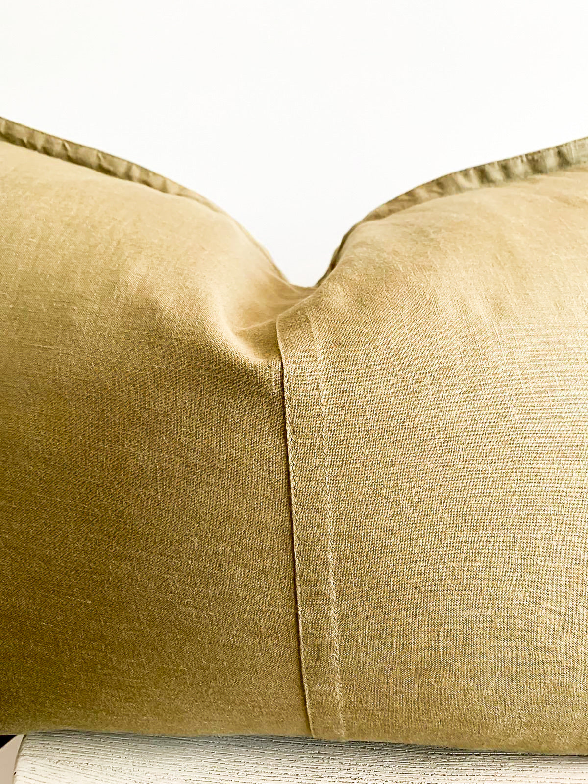 Pure French Linen Lumbar Cushion - Olive