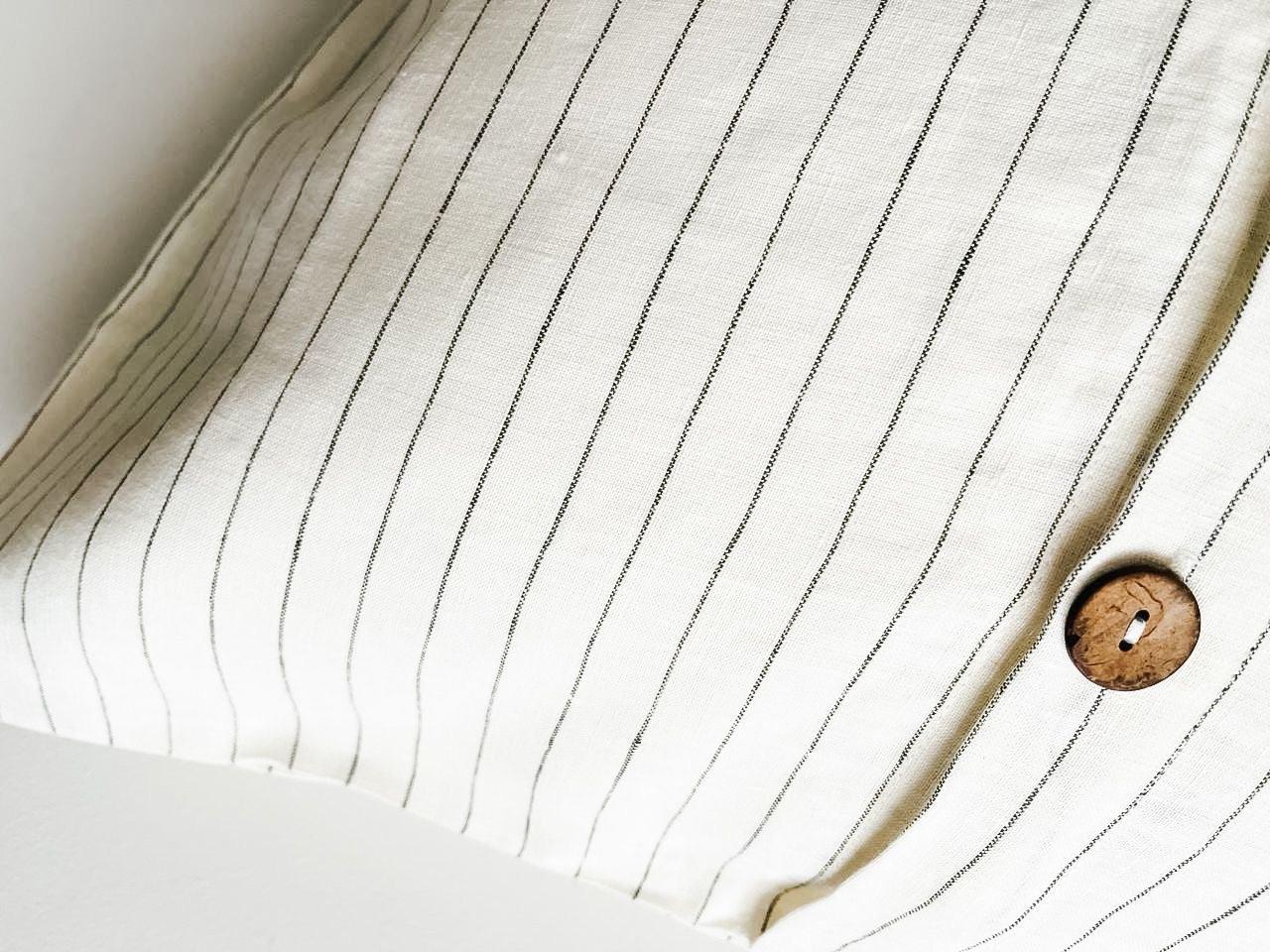 Pure Linen Cushion Cover - Olive Stripe