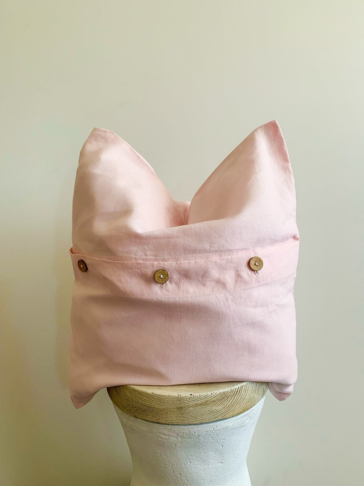 Pure French Linen Cushion Cover - Pale Pink