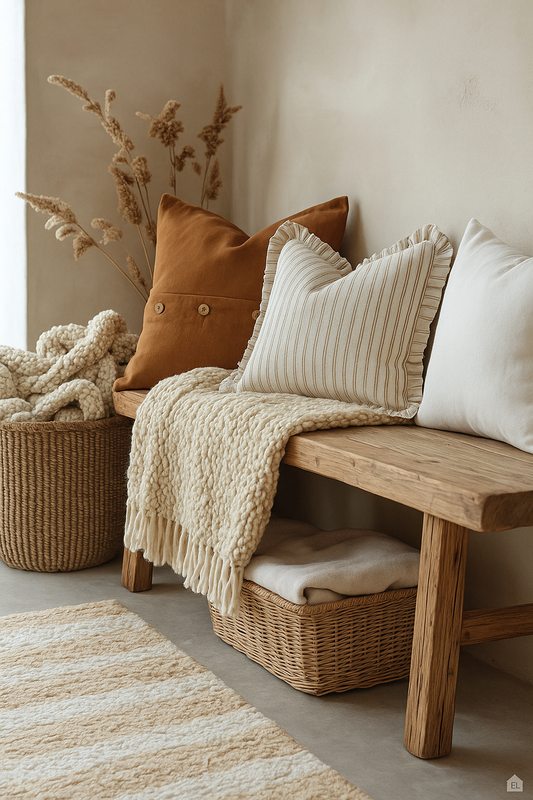 Pure French Linen Cushion Cover - Tobacco