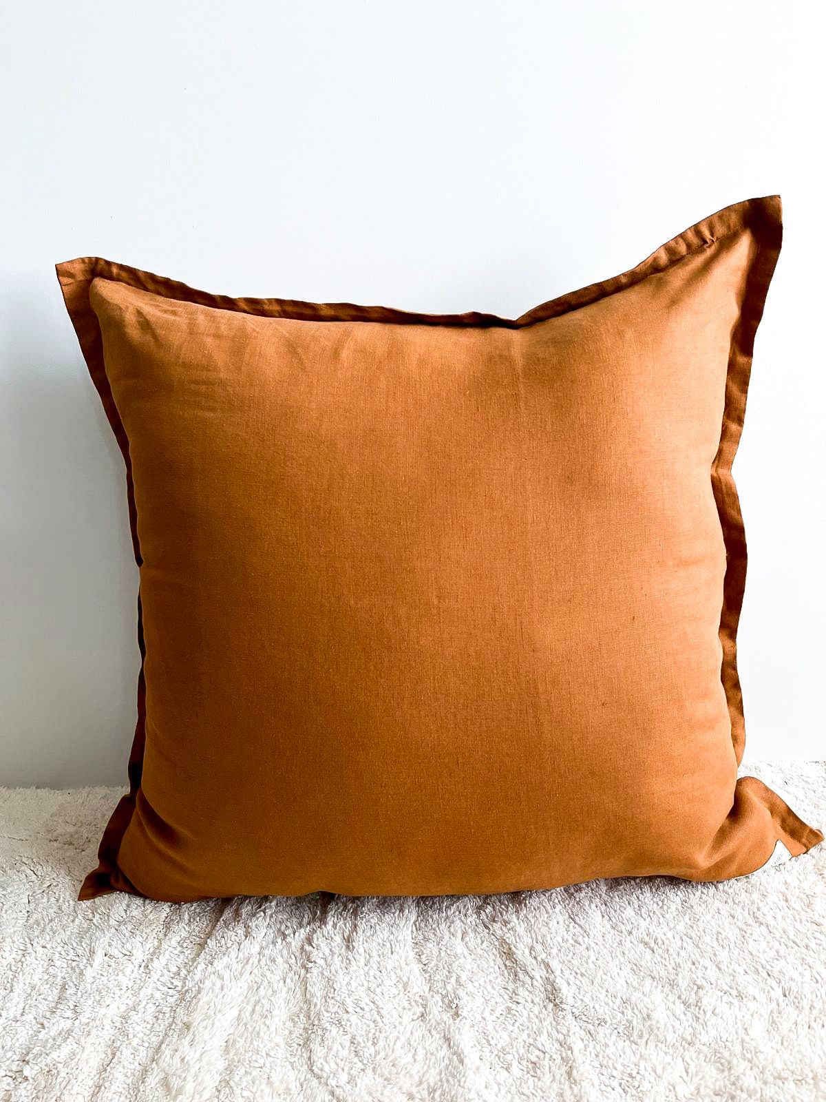 Pure French Linen Euro Cushion Cover - Tobacco