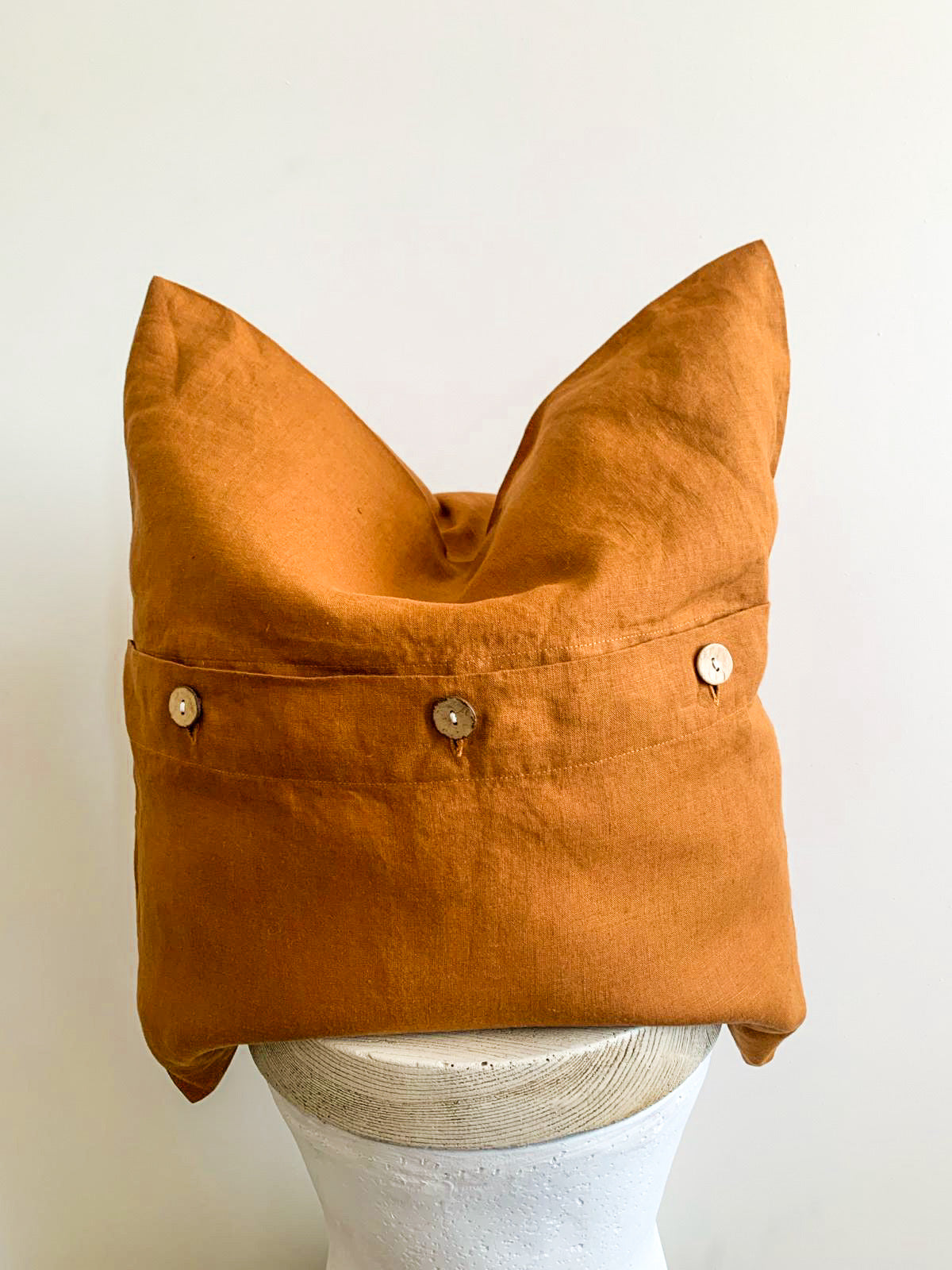 Pure French Linen Cushion Cover - Tobacco