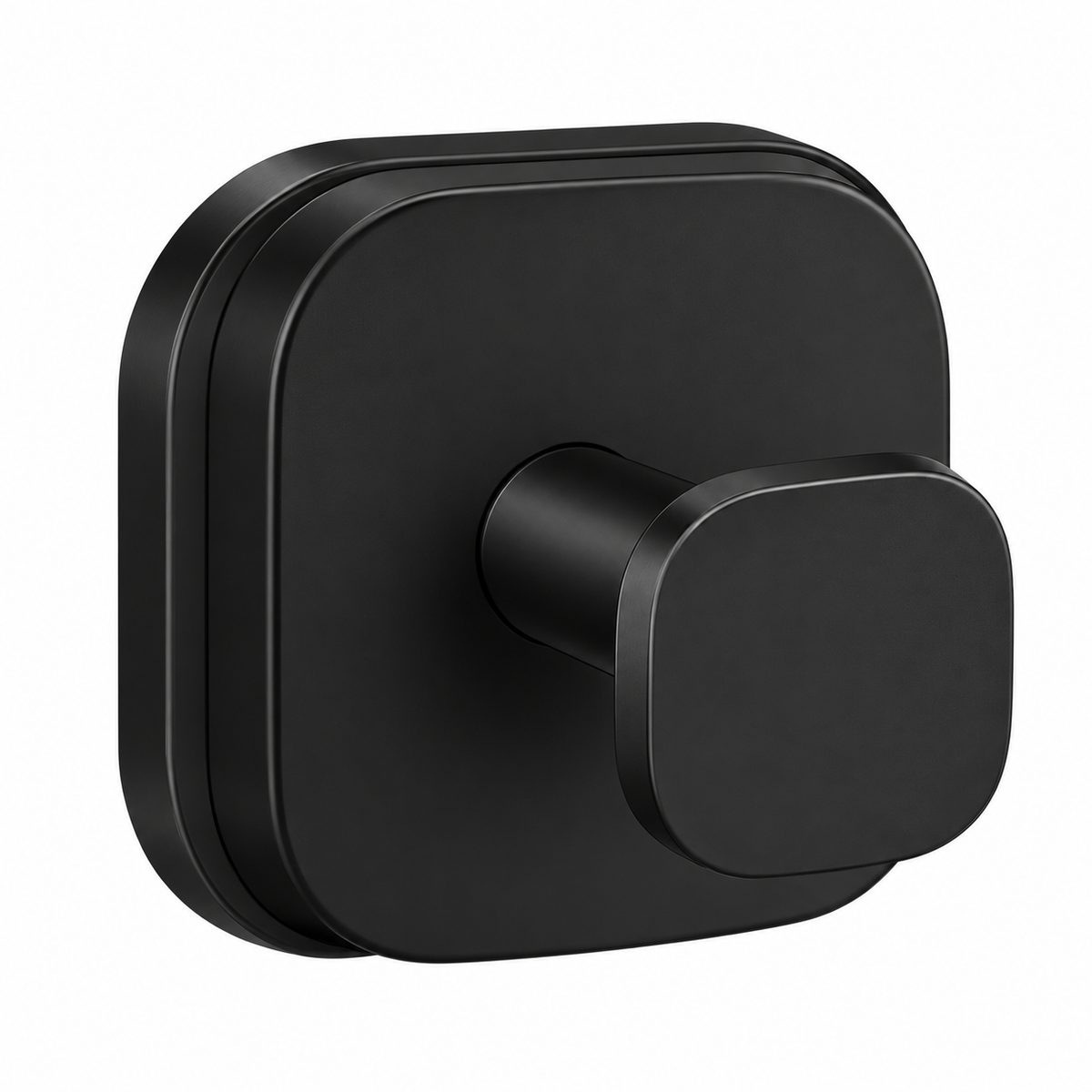 Stainless Steel Suction Cup Removable Wall Mount Hook - Black - Square