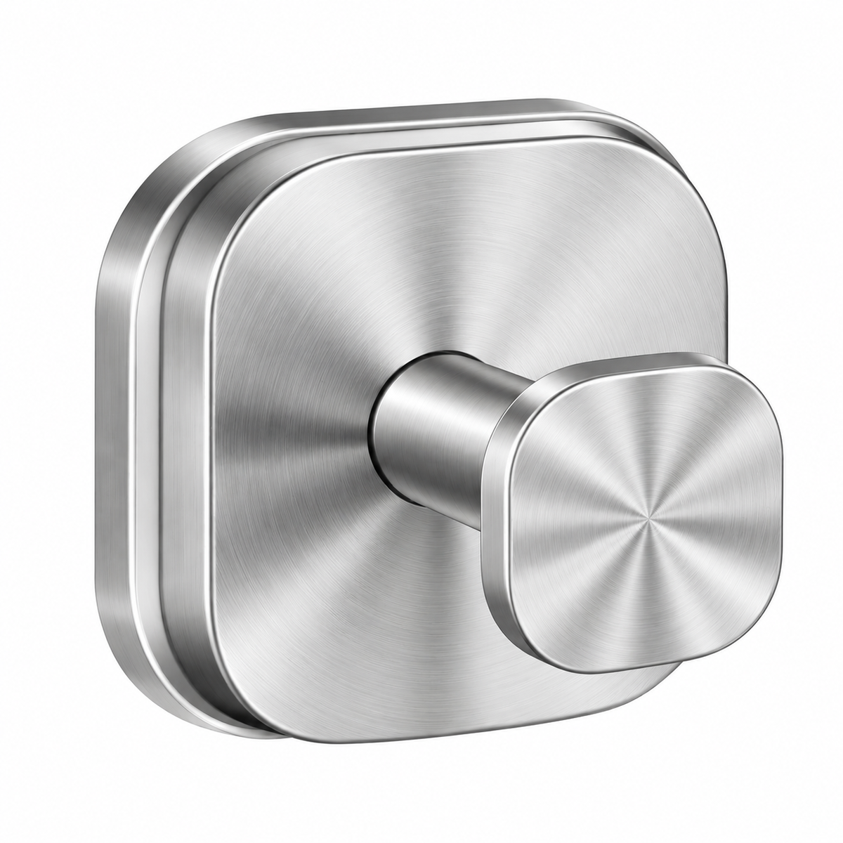 Stainless Steel Suction Cup Removable Wall Mount Hook - Silver - Square