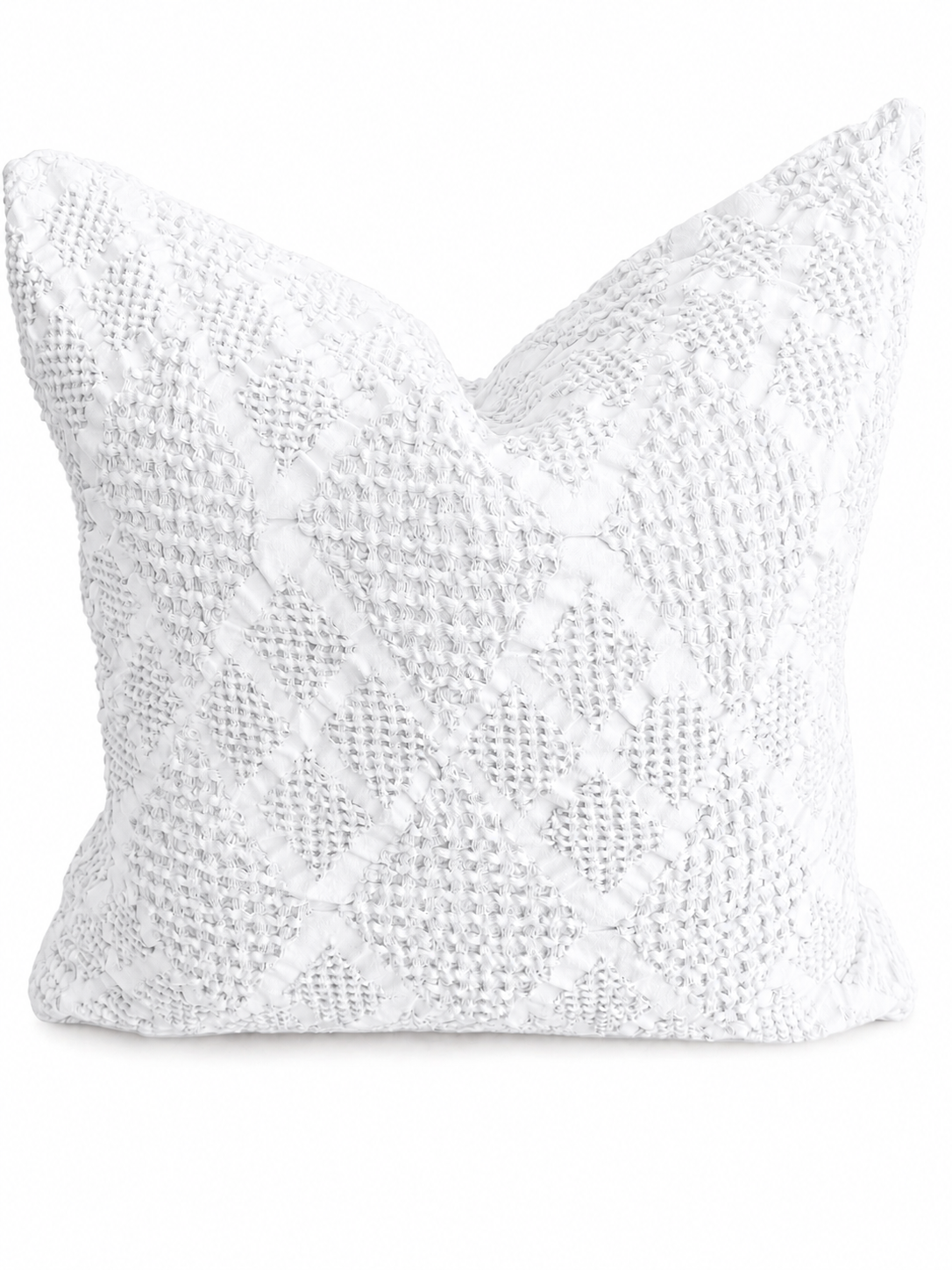 Organic Cotton Waffle Textured Cushion Cover - White - 45 x 45cm
