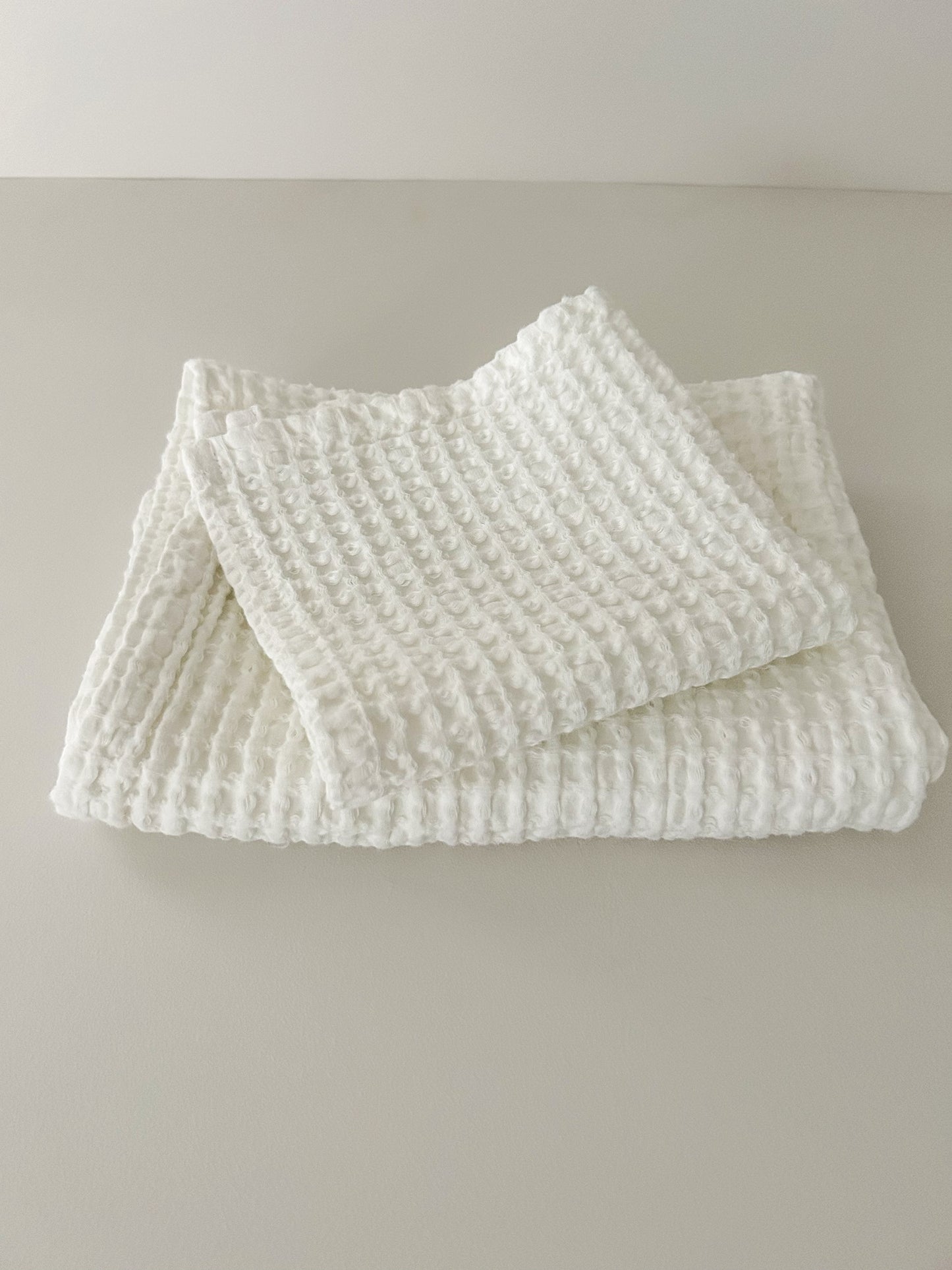100% Organic Cotton Rustic Waffle Face Cloth - White