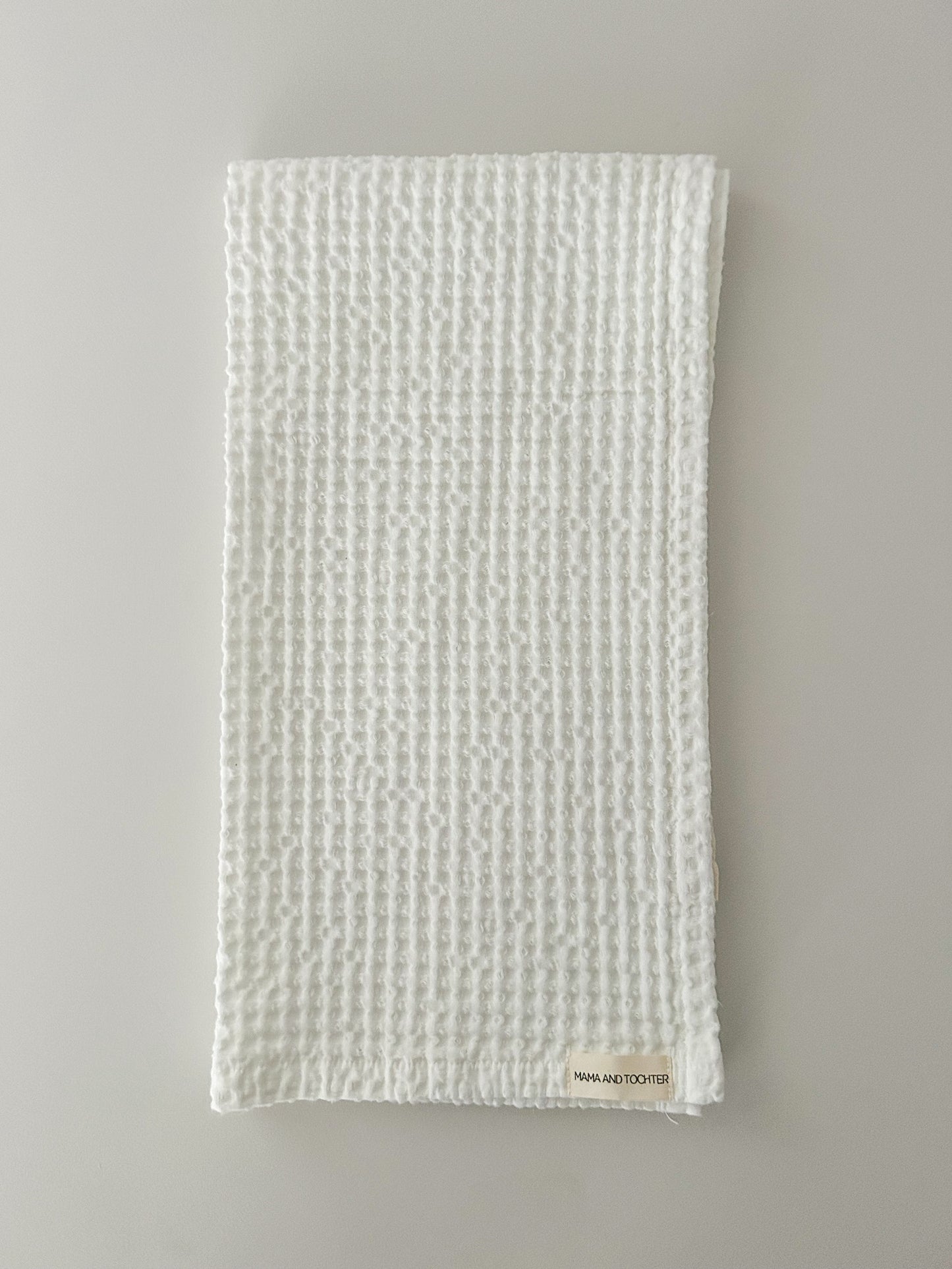 100% Organic Cotton Rustic Waffle Tea Towel Extra Large - White