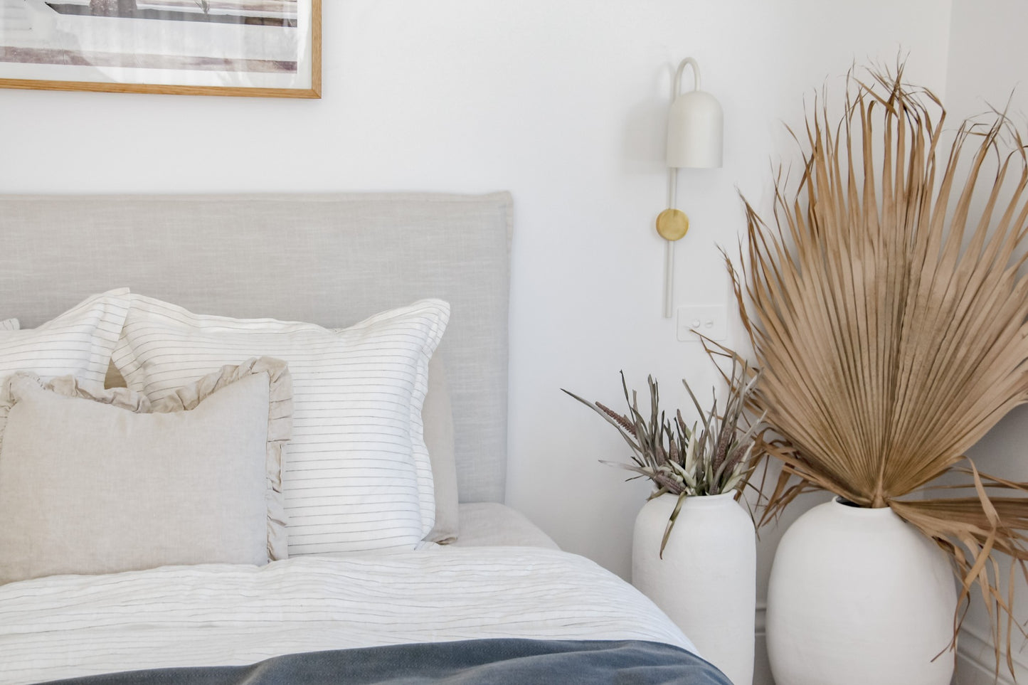 Pure Linen Ruffle Cushion Cover - Natural