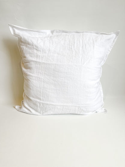 Pure French Linen Euro Cushion - White - 2 for $70