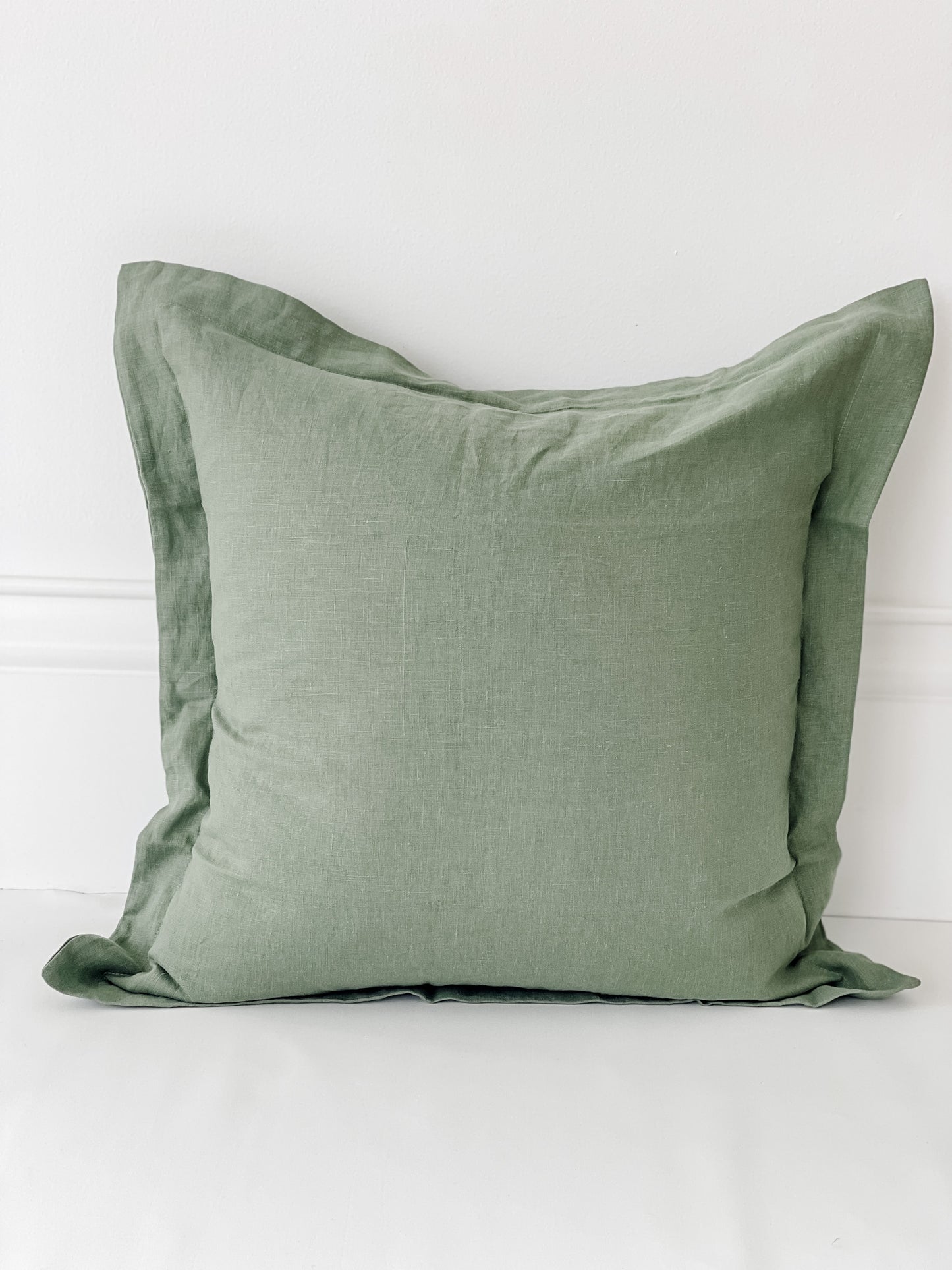 Linen Cushion - Eucalyptus with a 4cm hem 30% OFF