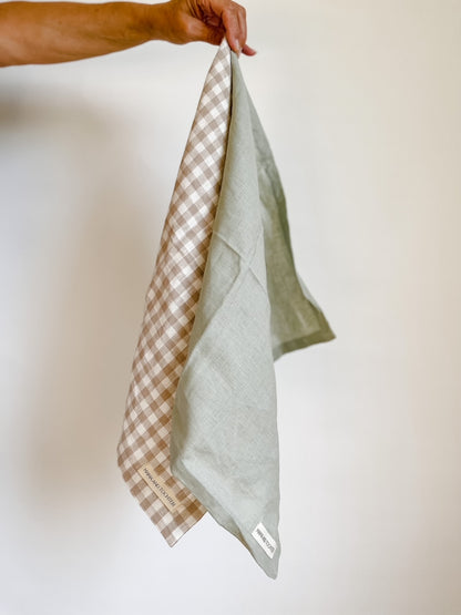 Pure French Linen Tea Towel - Pistachio