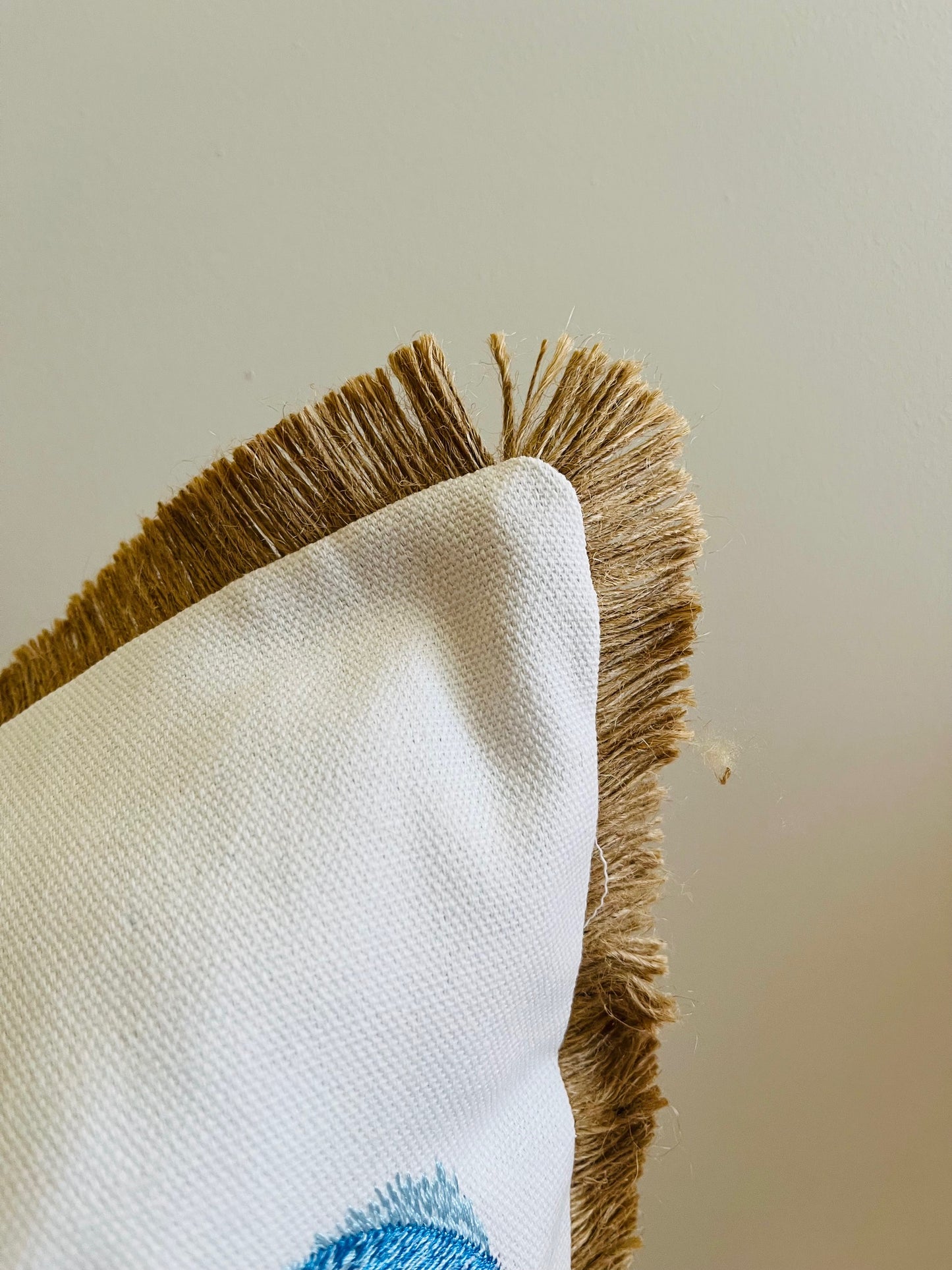 Palm Coast Embroidered Cushion Cover – Limited Edition - Blue