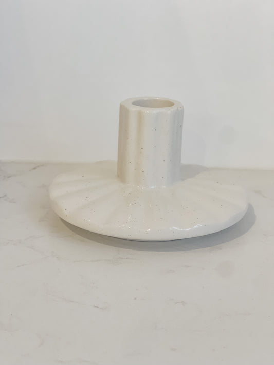 Candle stick holder - with set of 2 twisted dinner candles