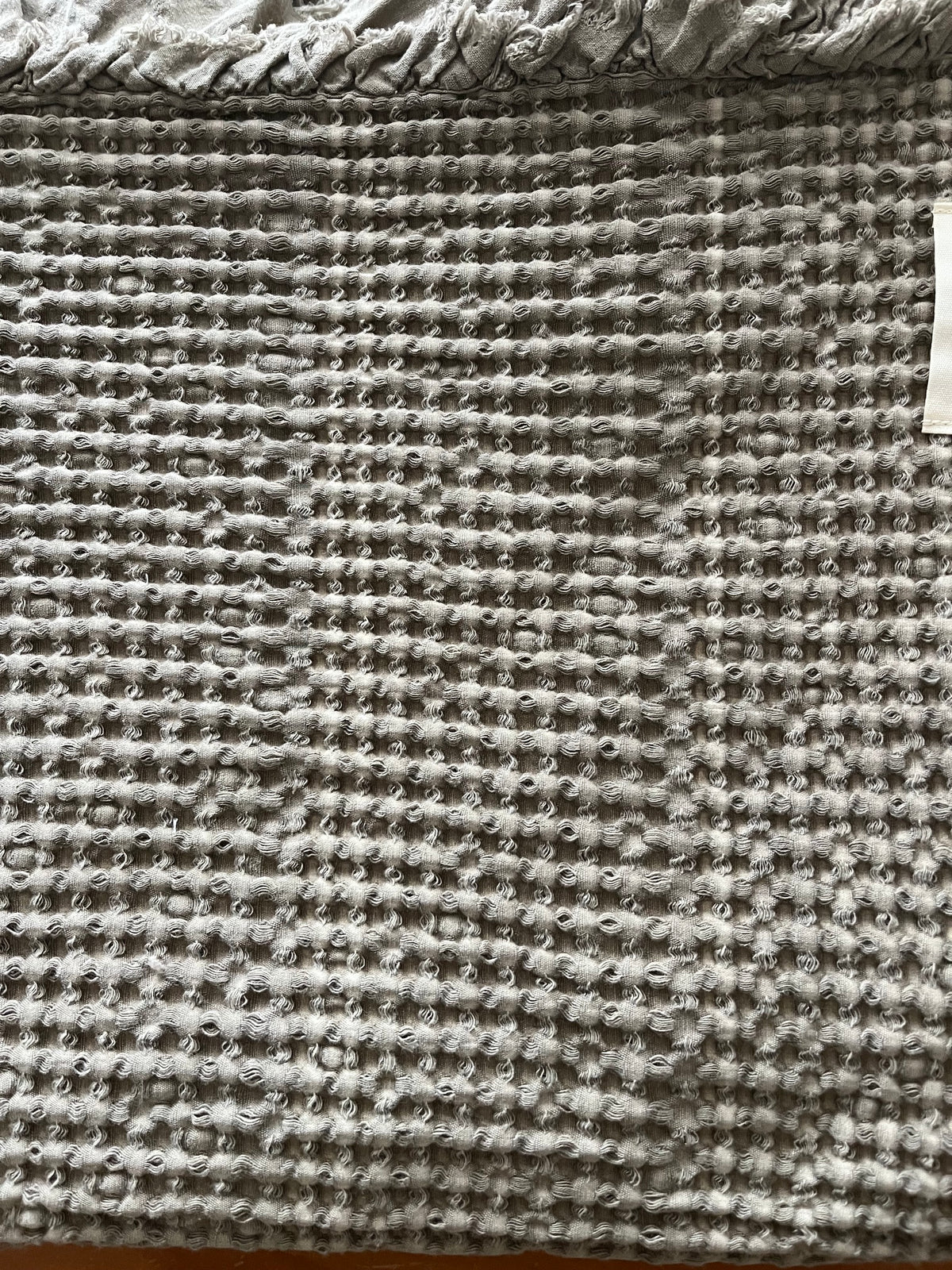 Organic Cotton Rustic Waffle Throw Blanket - Khaki -  FAULTY